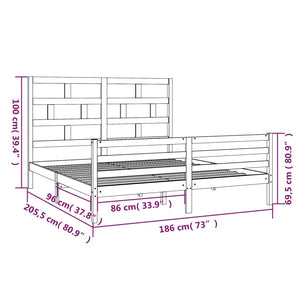 Giroletto Bianco in Legno Massello 180x200 cm 6FT Super King cod mxl 42019