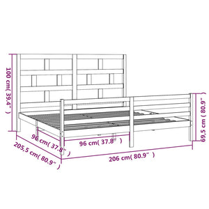 Giroletto in Legno Massello di Pino 200x200 cm 3101303