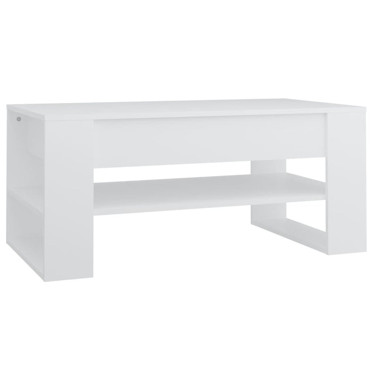 Tavolino da Salotto Bianco 102x55x45 cm Legno Multistrato