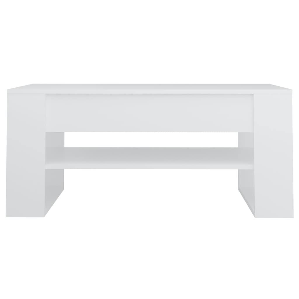 Tavolino da Salotto Bianco 102x55x45 cm Legno Multistrato 810899