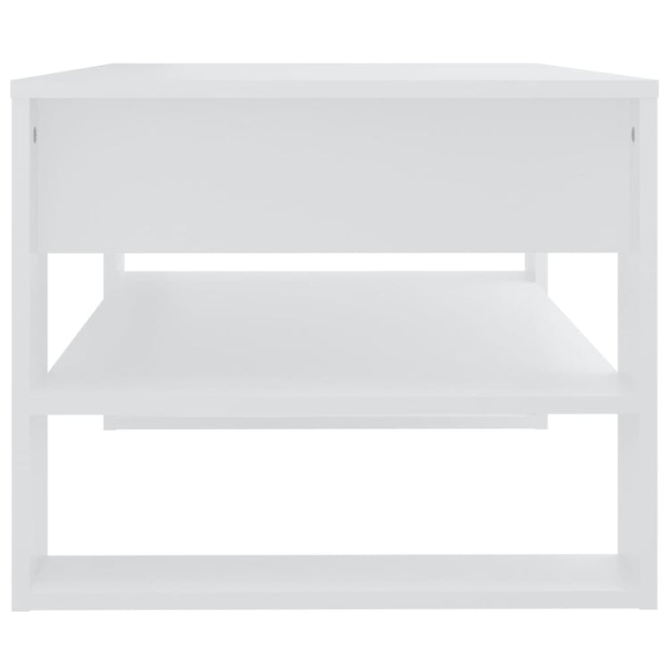 Tavolino da Salotto Bianco 102x55x45 cm Legno Multistrato