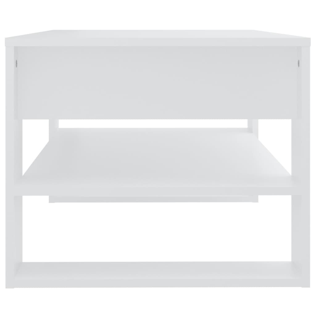 Tavolino da Salotto Bianco 102x55x45 cm Legno Multistrato 810899