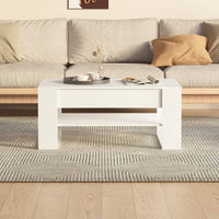 Tavolino da Salotto Bianco 102x55x45 cm Legno Multistrato 810899