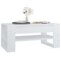 Tavolino da Salotto Bianco 102x55x45 cm Legno Multistrato 810899