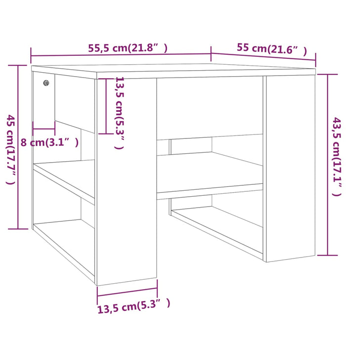 Tavolino da Salotto Nero 55,5x55x45 cm in Legno Multistrato cod mxl 20736