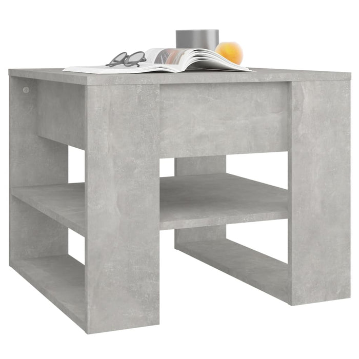 Tavolino Salotto Grigio Cemento 55,5x55x45 cm Legno Multistrato 810912