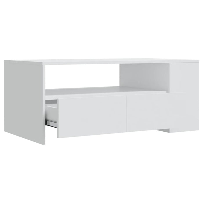 Tavolino da Salotto Bianco 102x55x42 cm Legno Legno Multistrato cod mxl 7628