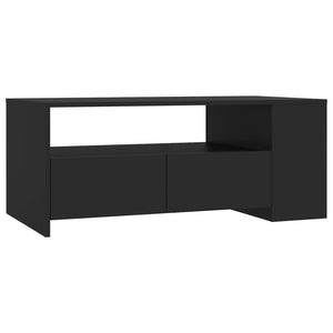 Tavolino da Salotto Nero 102x55x42 cm in Legno Compensato