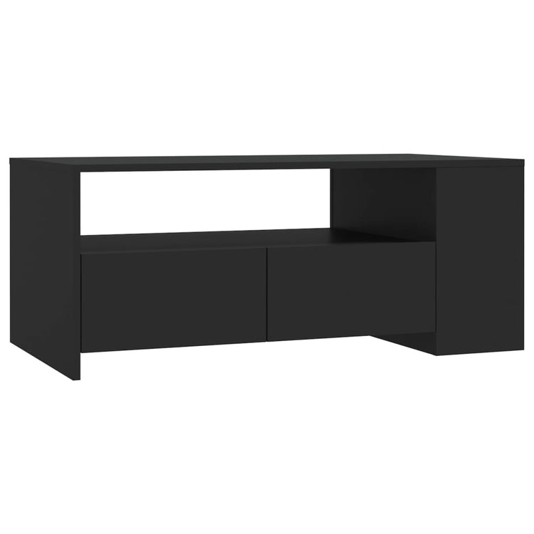 Tavolino da Salotto Nero 102x55x42 cm in Legno Compensato