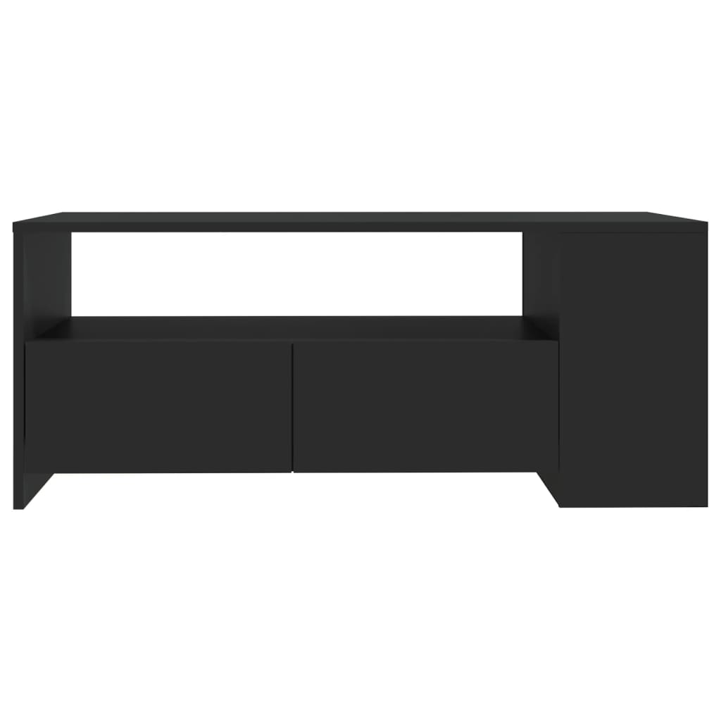 Tavolino da Salotto Nero 102x55x42 cm in Legno Compensato