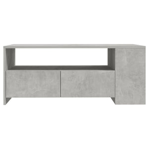 Tavolino Salotto Grigio Cemento 102x55x42 cm Legno Compensato 810921