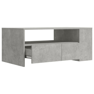 Tavolino Salotto Grigio Cemento 102x55x42 cm Legno Compensato cod mxl 19284