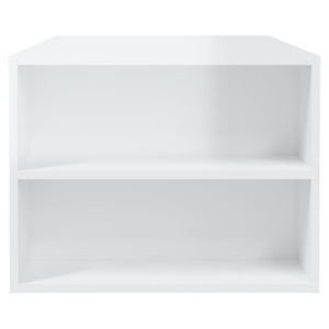 Tavolino da Salotto Bianco Lucido 102x55x42 cm Legno Compensato cod mxl 11889