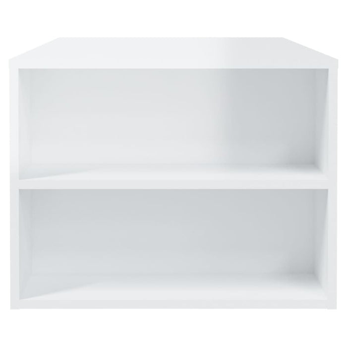 Tavolino da Salotto Bianco Lucido 102x55x42 cm Legno Compensato cod mxl 11889