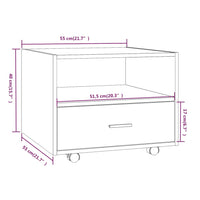 Tavolino da Salotto Bianco Lucido 55x55x40 cm Legno Multistrato 810932