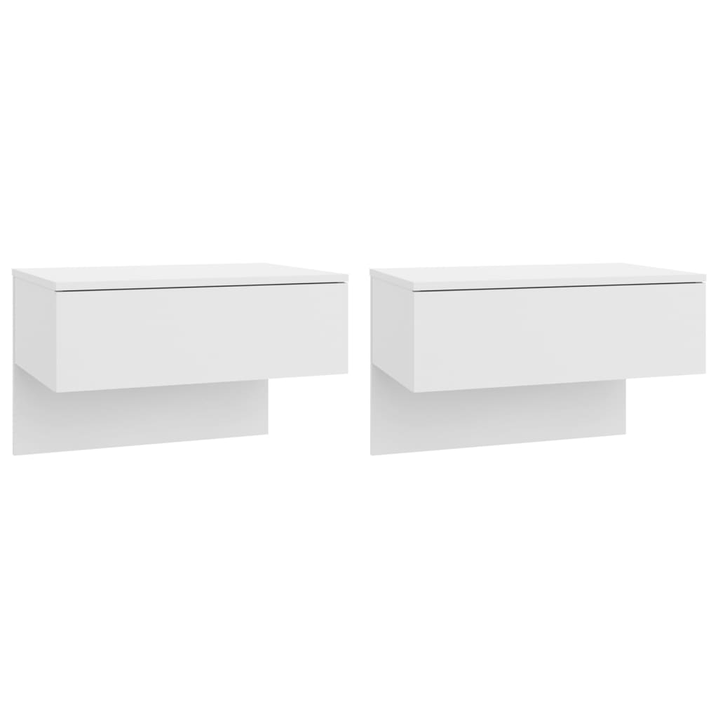 Comodino a Muro 2pz Bianco in Legno Multistrato cod mxl 30952