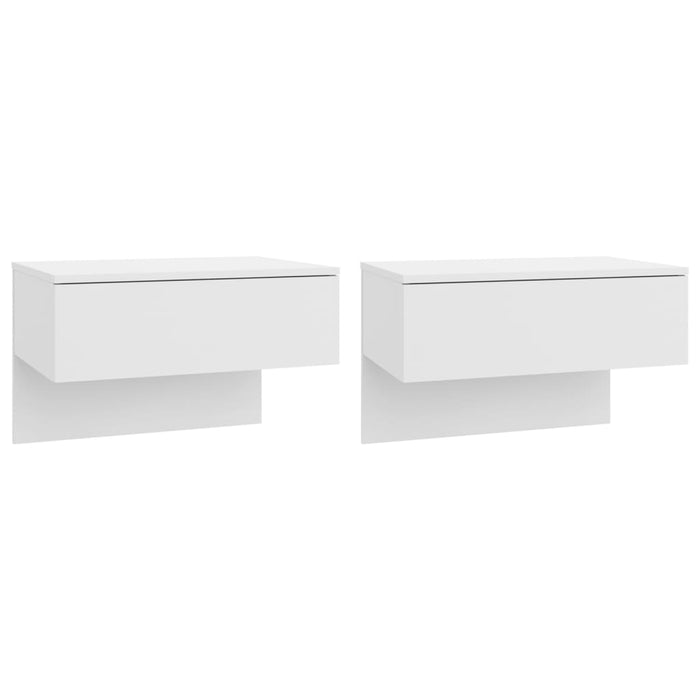 Comodino a Muro 2pz Bianco in Legno Multistrato cod mxl 30952