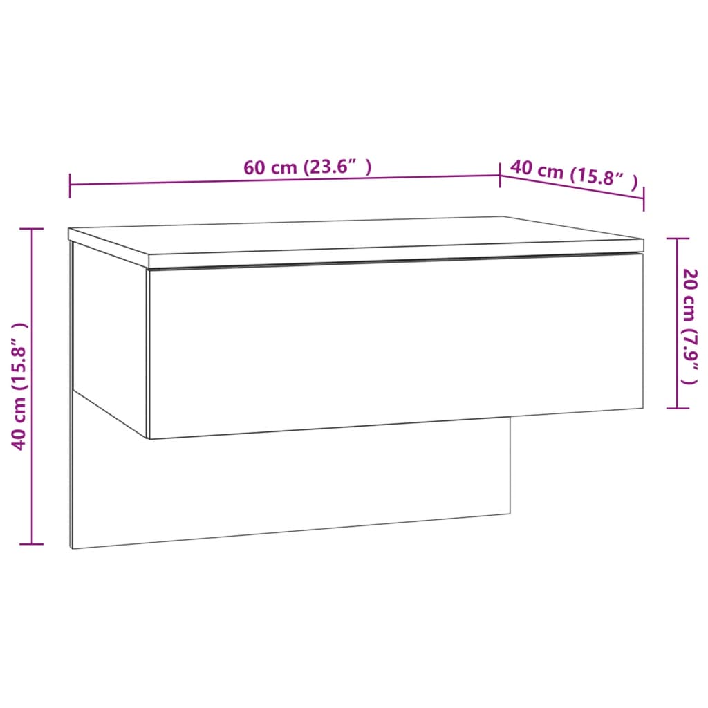 Comodino a Muro Rovere Sonoma cod mxl 41021