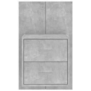 Comodini a Muro 2 pz Grigio Cemento 810998