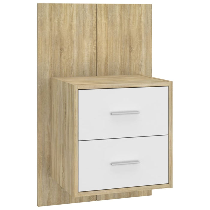 Comodino a Muro Bianco e Rovere Sonoma cod 12396