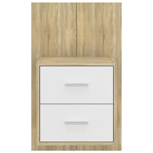 Comodino a Muro Bianco e Rovere Sonoma cod 12396