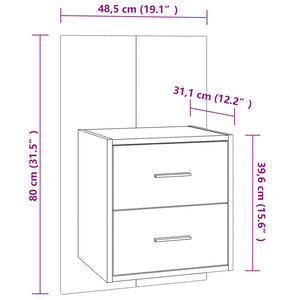 Comodino a Muro Bianco e Rovere Sonoma cod 12396