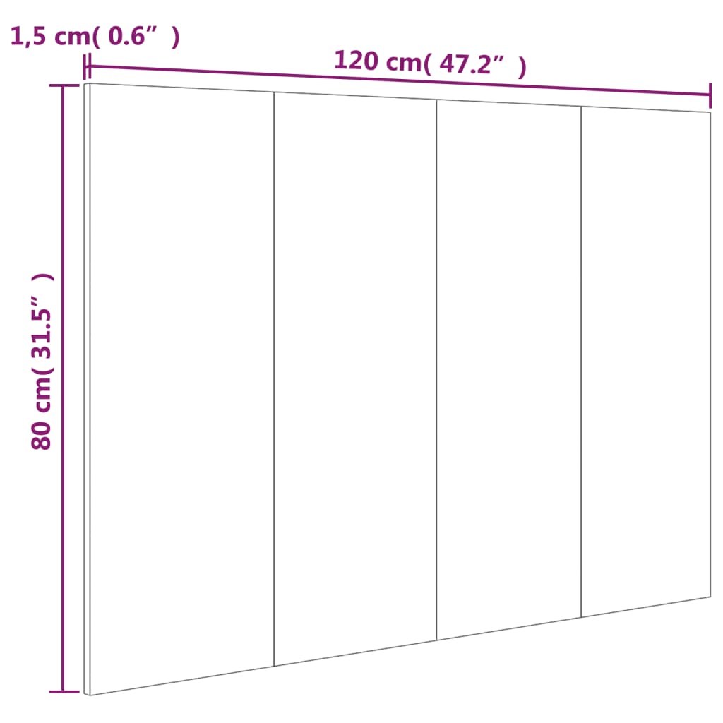 Testiera per Letto Nera 120x1,5x80 cm in Legno Multistrato cod mxl 51179