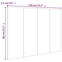 Testiera per Letto Nera 120x1,5x80 cm in Legno Multistrato cod mxl 51179