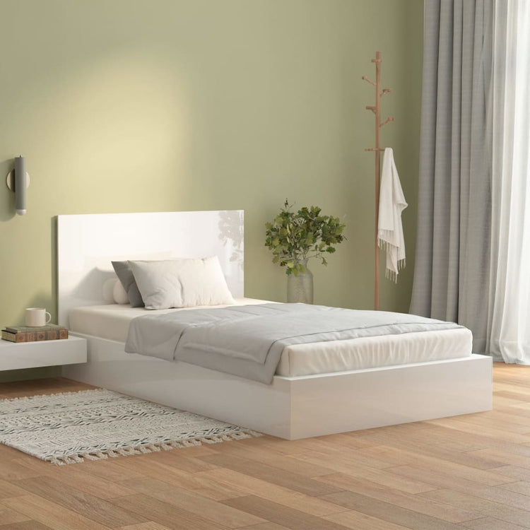 Testiera per Letto Bianco Lucido 120x1,5x80cm Legno Multistrato cod mxl 52310