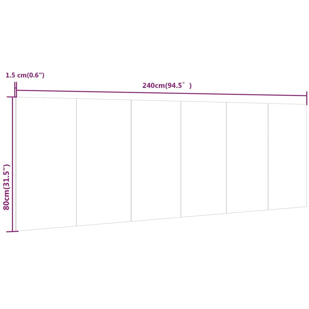 Testiera per Letto Nera 240x1,5x80 cm in Legno Ingegnerizzato cod mxl 51151