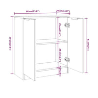 Credenza Bianca 60x30x70 cm in Legno Multistrato cod mxl 65254