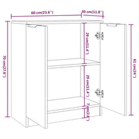 Credenza Rovere Sonoma 60x30x70 cm in Legno Multistrato cod mxl 65751