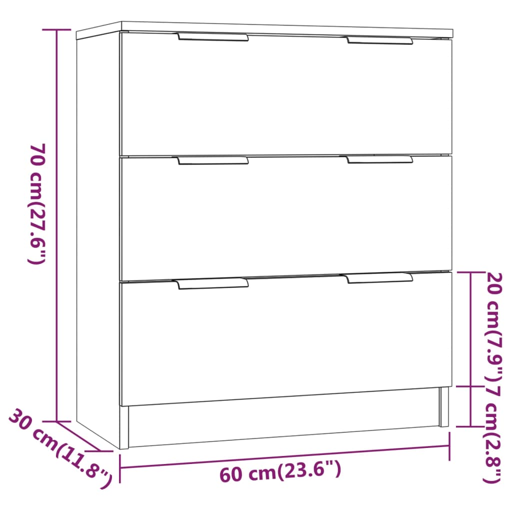 Credenza Rovere Sonoma 60x30x70 cm in Legno Multistrato cod mxl 54416