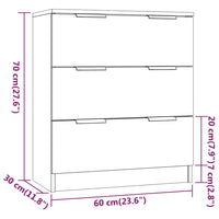 Credenza Bianco Lucido 60x30x70 cm in Legno Multistrato cod mxl 9328