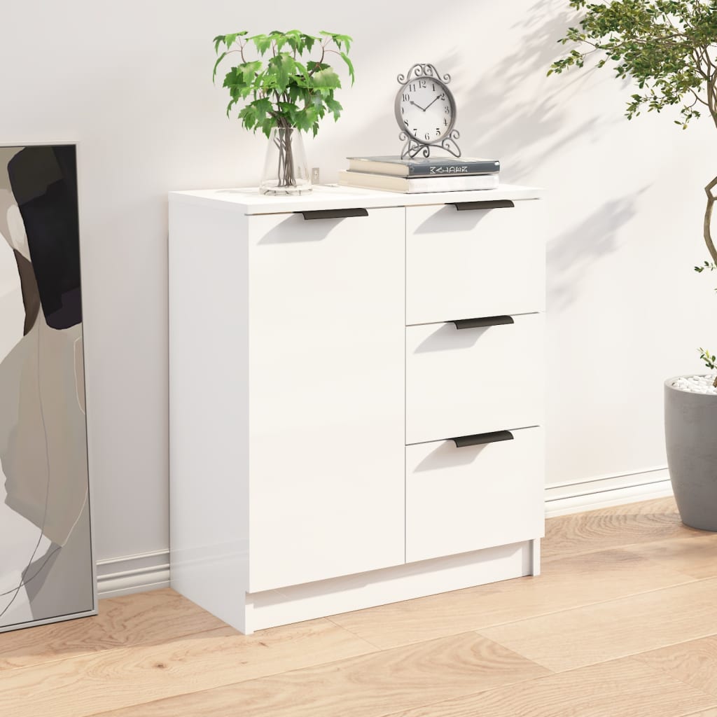 Credenza 60x30x70 cm in Legno Multistrato Bianco Lucido cod mxl 65636