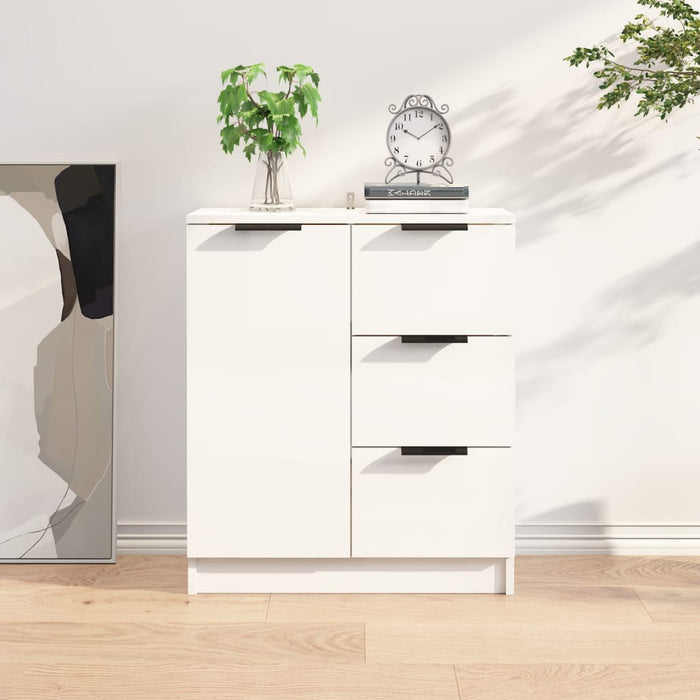 Credenza 60x30x70 cm in Legno Multistrato Bianco Lucido cod mxl 65636