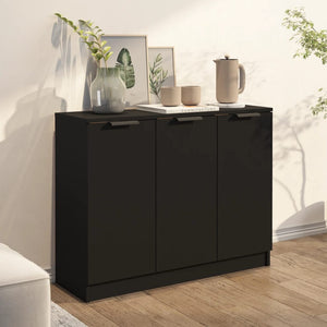 Credenza Nera 90,5x30x70 cm in Legno Multistrato cod mxl 9661