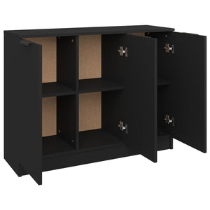 Credenza Nera 90,5x30x70 cm in Legno Multistrato cod mxl 9661