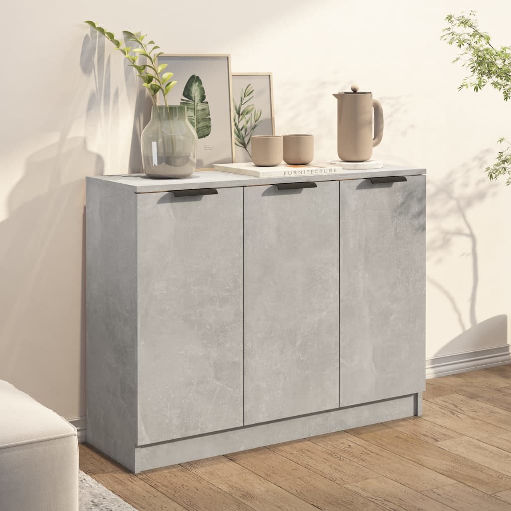 Credenza Grigio Cemento 90,5x30x70 cm in Legno Multistrato