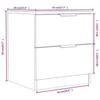 Comodini 2 pz Neri in Legno Multistrato 811217