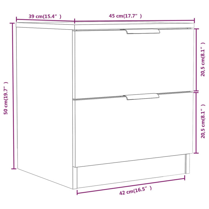 Comodino Rovere Sonoma in Legno Multistrato 811220