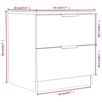 Comodini 2pz Grigio Cemento in Legno Multistrato 811223