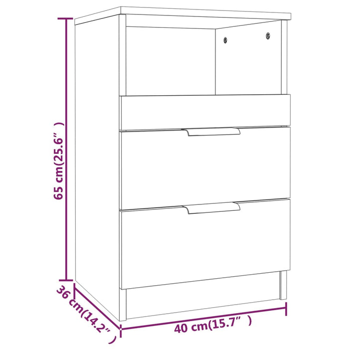 Comodino Nero in Legno Multistrato 811234