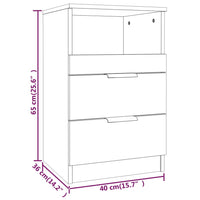 Comodino Grigio Cemento in Legno Multistrato 811240