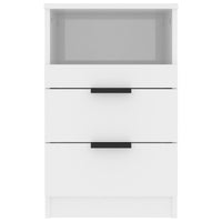 Comodini 2 pz Bianco Lucido in Legno Multistrato 811245