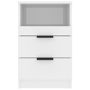 Comodini 2 pz Bianco Lucido in Legno Multistrato 811245