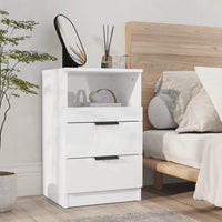 Comodini 2 pz Bianco Lucido in Legno Multistrato cod mxl 31183