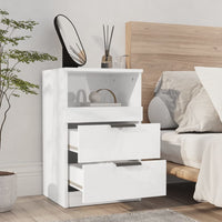 Comodini 2 pz Bianco Lucido in Legno Multistrato cod mxl 31183