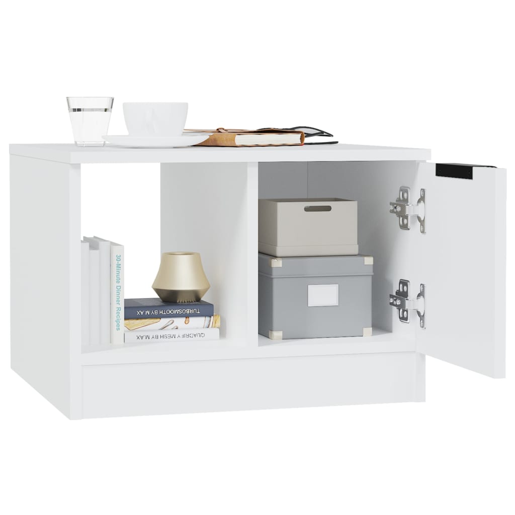 Tavolino da Salotto Bianco 50x50x36 cm in Legno Multistrato 811340