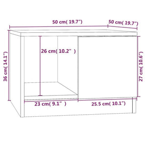 Tavolino da Salotto Bianco 50x50x36 cm in Legno Multistrato 811340